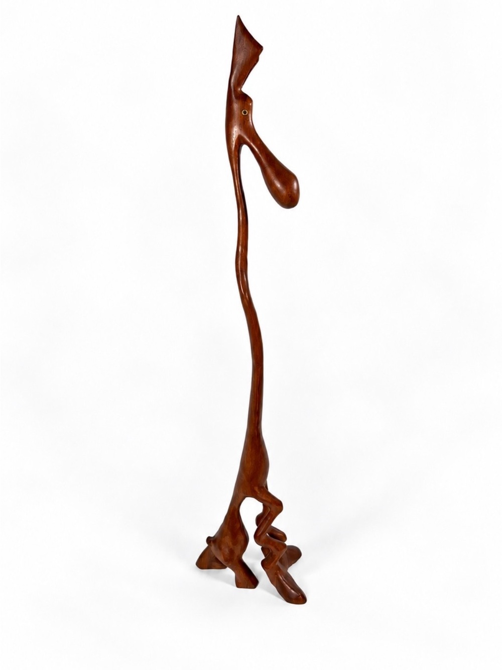 Authentic Signed Knud Albert Denmark Teak Sculpture 28.5” Monumental Giraffe
